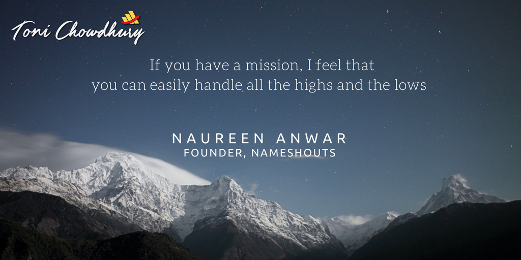 startup success story quote by naureen anwar